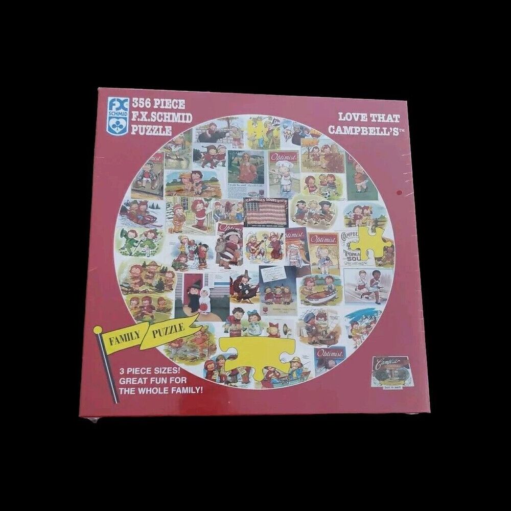 Love That Campbells  Soup Puzzle FX Schmid 365pc/3pc Sizes For The Whole Family